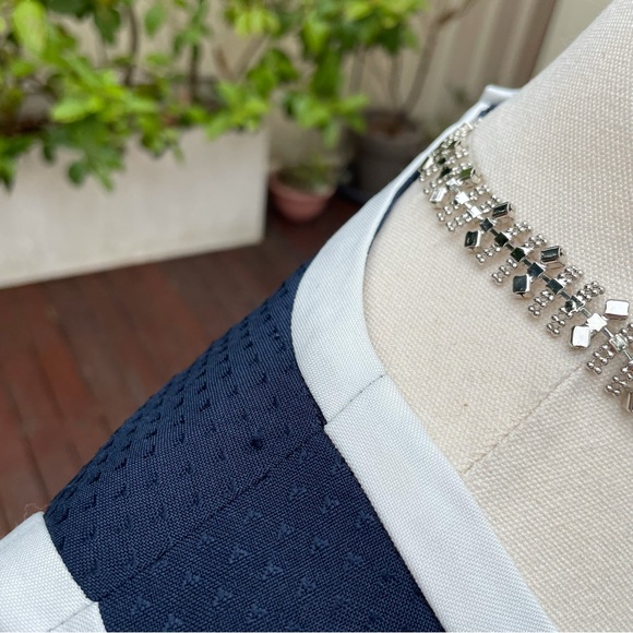 Dorothey Perkins navy blue white strips office dress - Picture 5 of 6